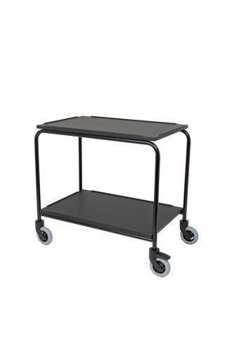 Serveringsvagn 2 Hyllor Svart 60x40cm