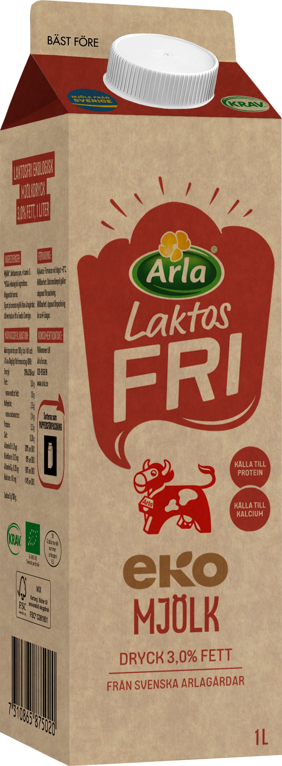 Mjölk 3% Laktosfri EKO KRAV
