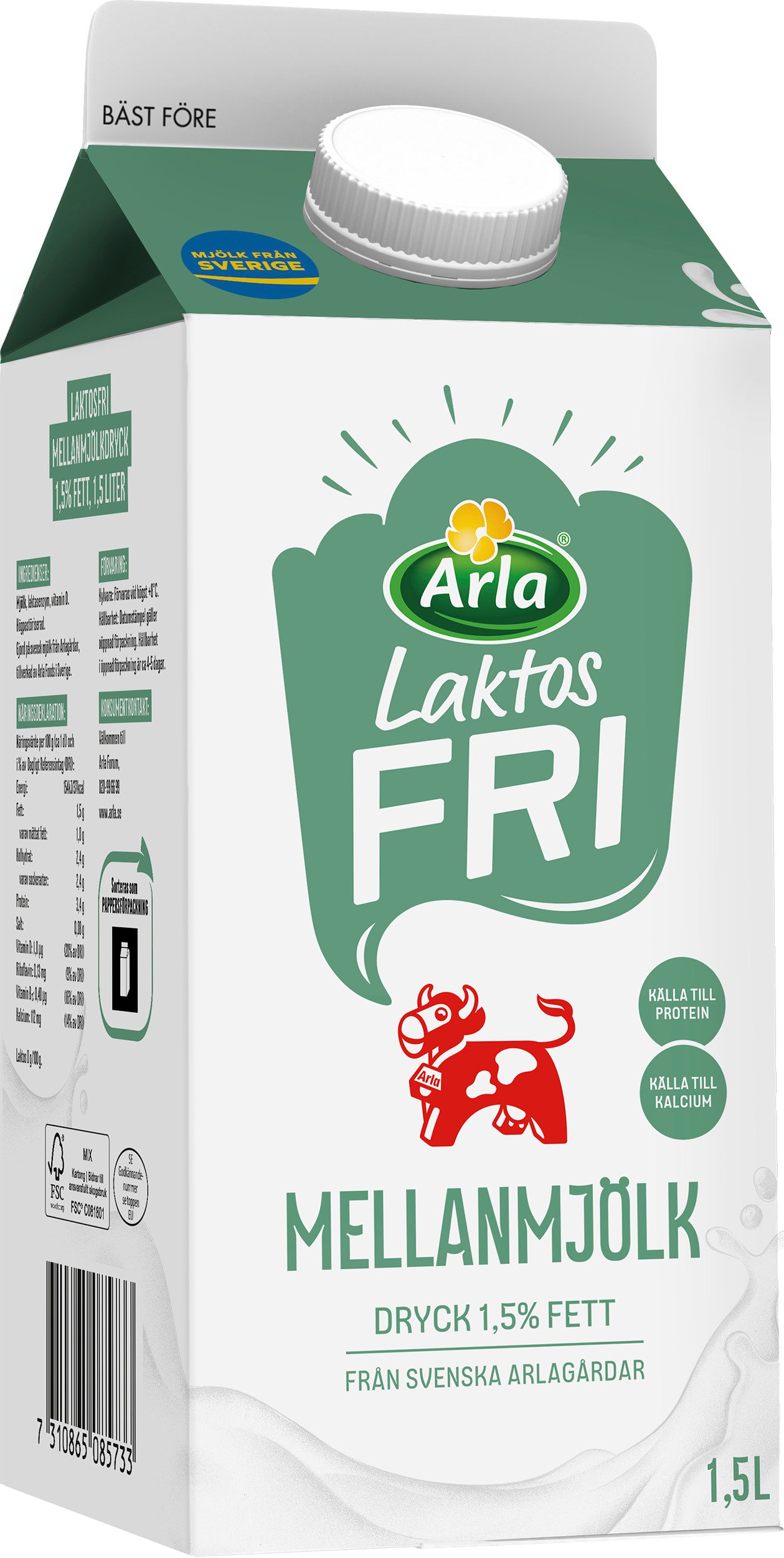 Mellanmjölkdryck 1,5% Laktosfri