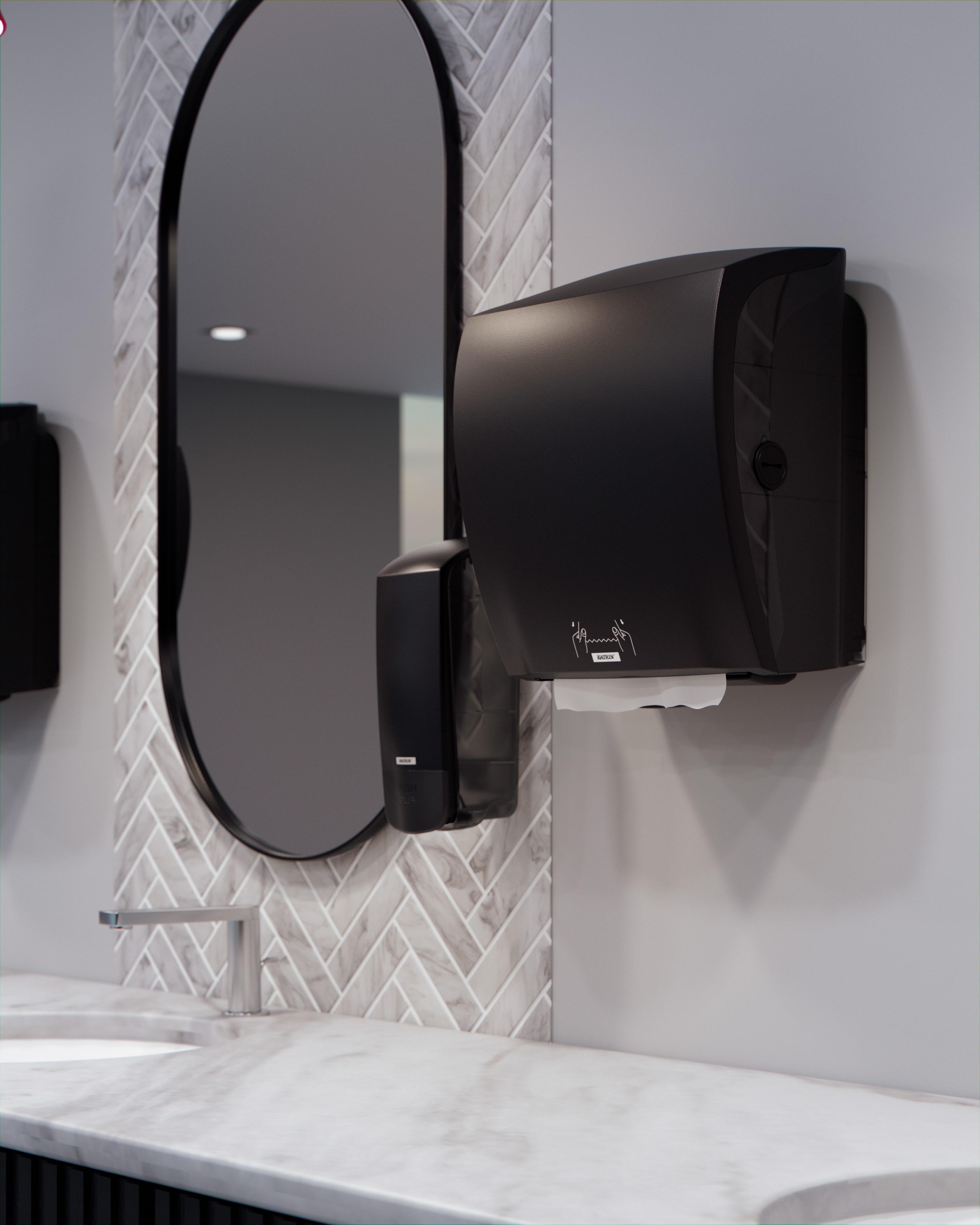 Dispenser Torkrullar System Svart