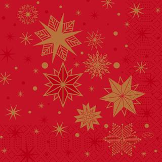 Servett 3-lag 33x33cm Stargazing Red