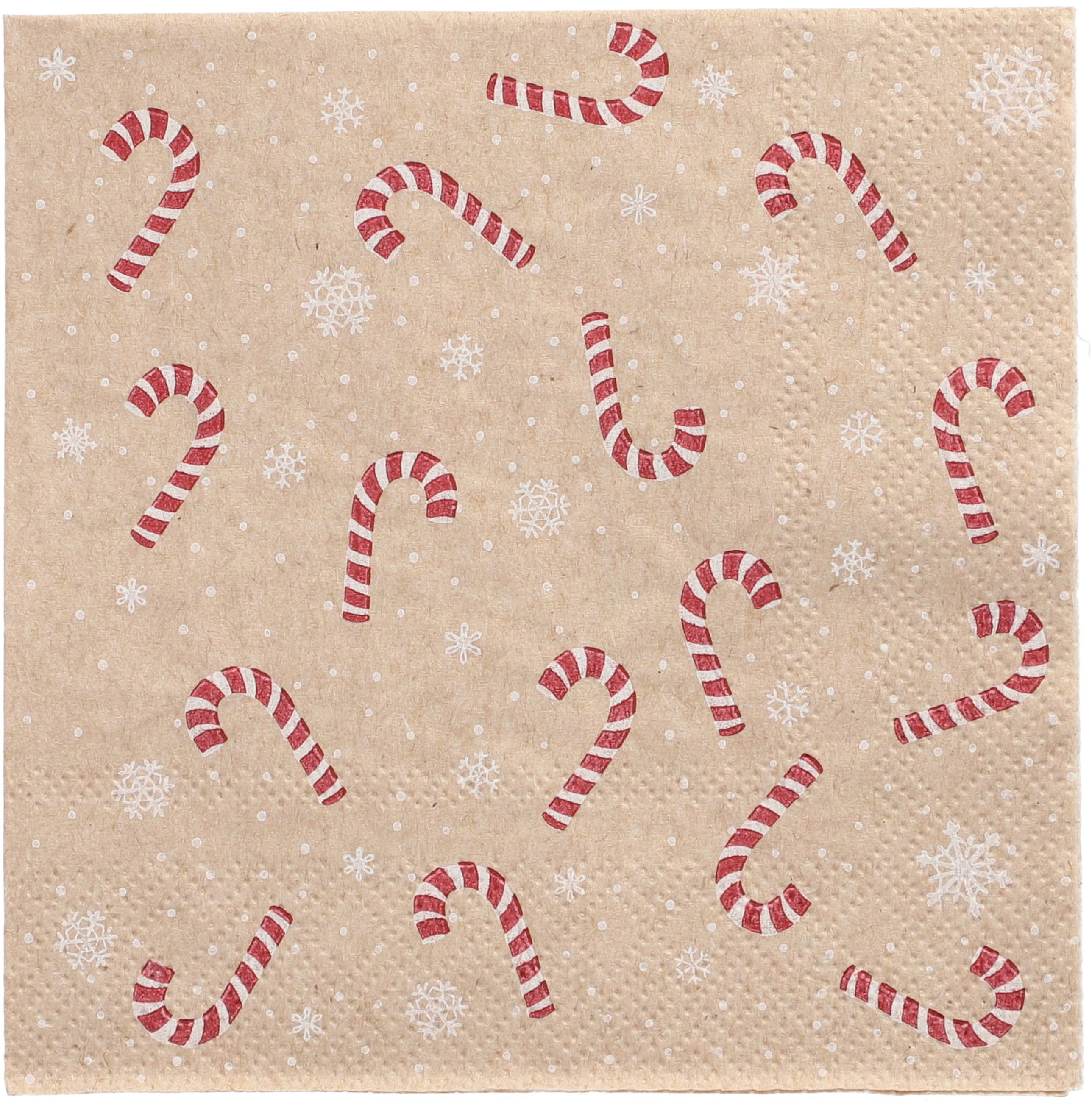 Servett 1/4-vikt 3-lags 25x25cm Återvunnen 
Candy Canes
