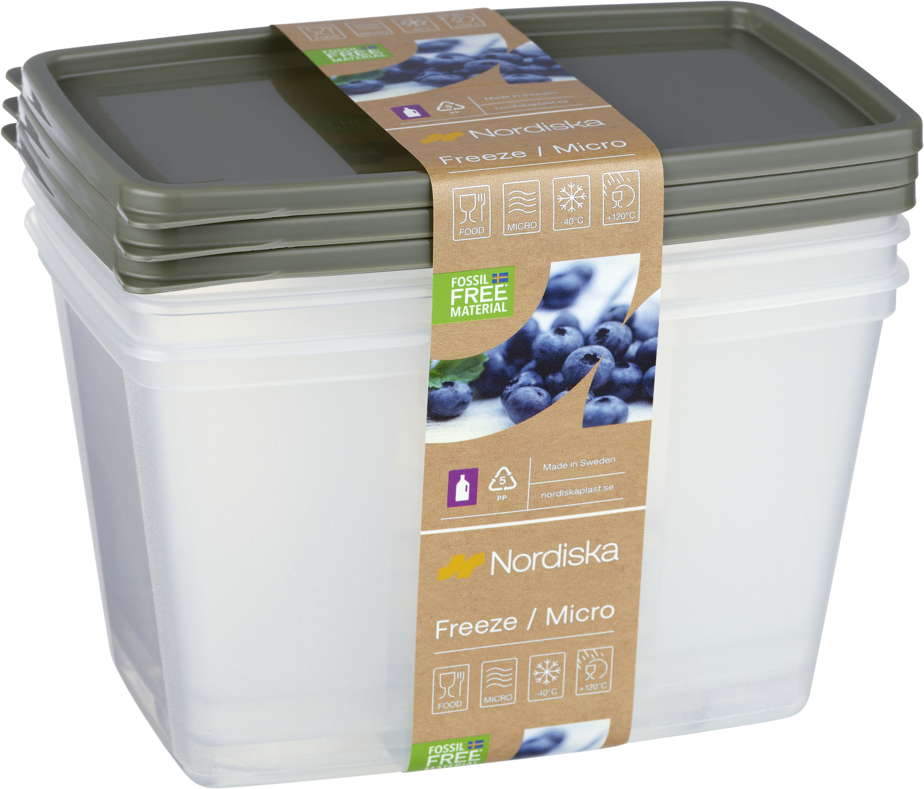 Frys/Micro Förvaringsburk 1,2L ECO 3-pack