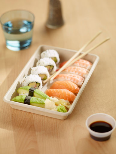 Box Bagasse 1-fack 1200ml Brun