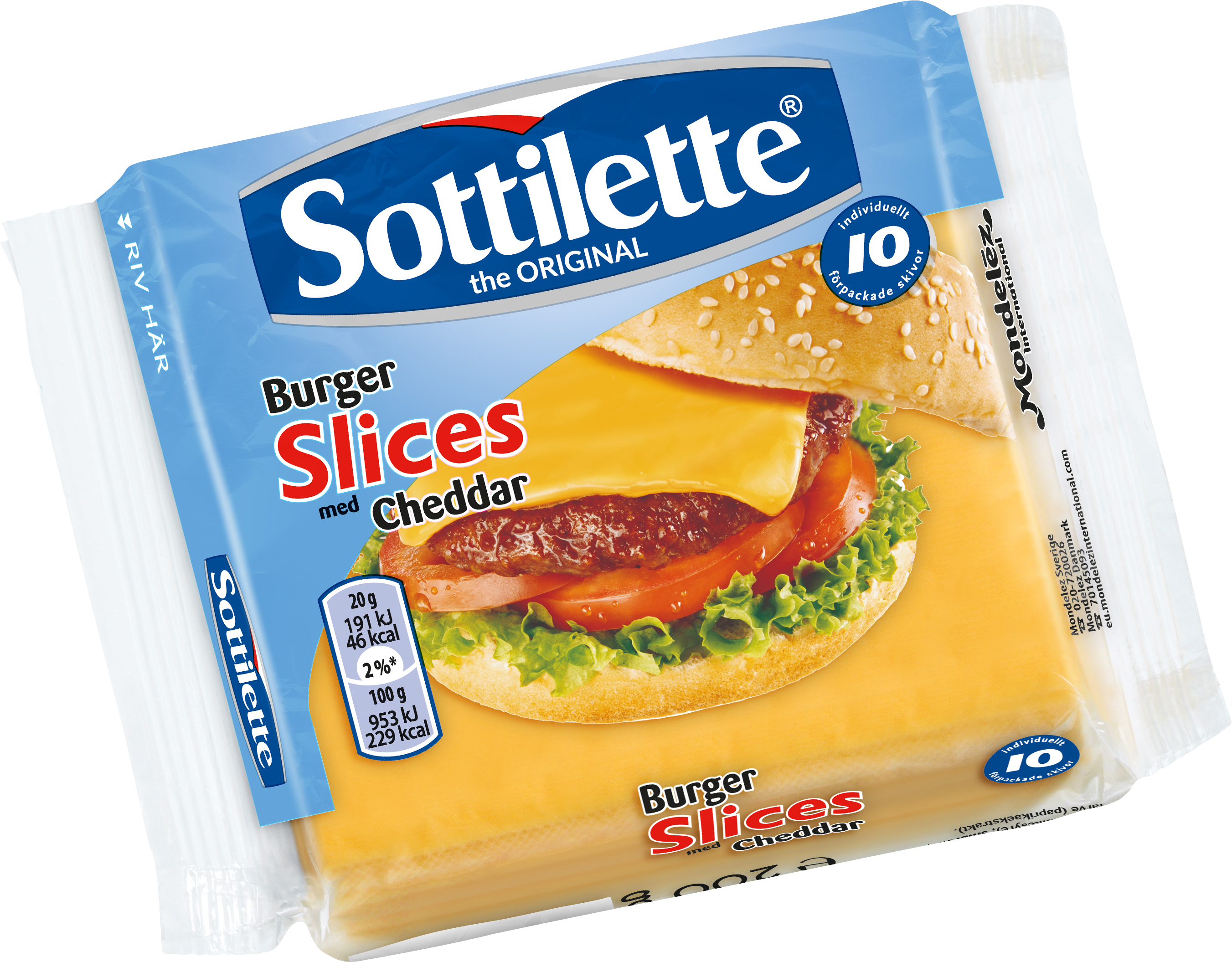 Hamburgerost Cheddar 17% 10 st Skivor