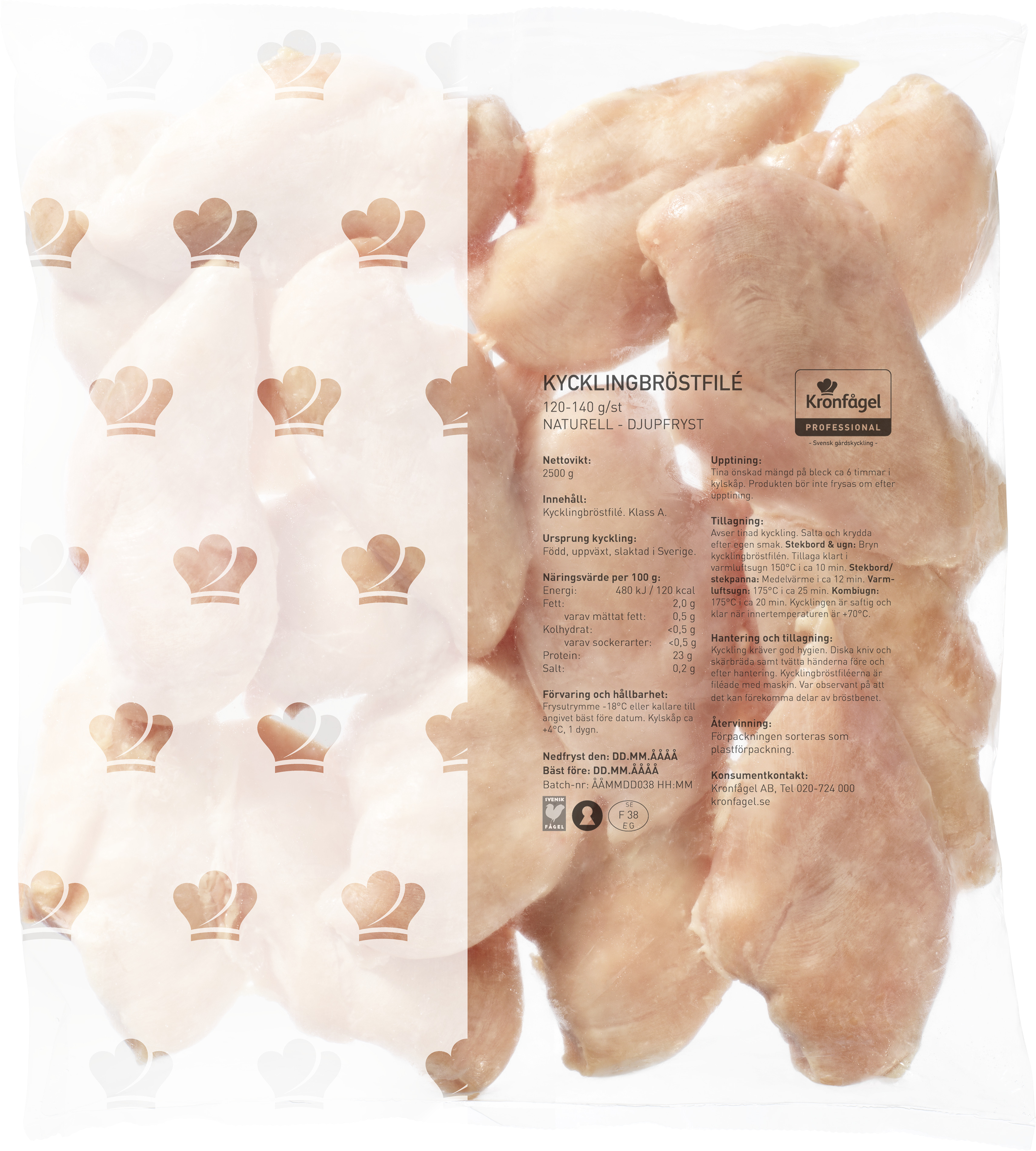 Kycklingfilé utan Innerfilé 120-140g