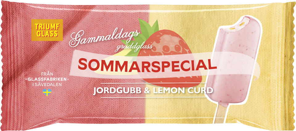 Glasspinne Jordgubb & Lemon Curd