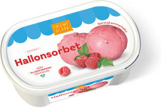 Hallonsorbet
