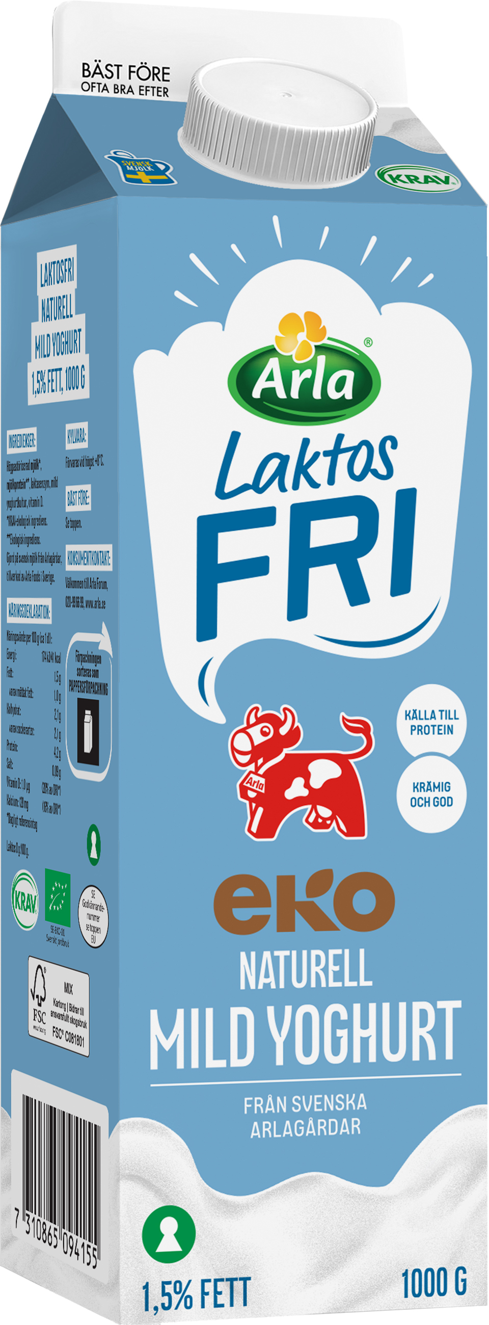 Mild Yoghurt 1,5% Laktosfri EKO KRAV