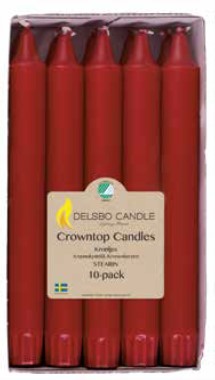 Kronljus Stearin 20x2,2cm 10-pack Röd