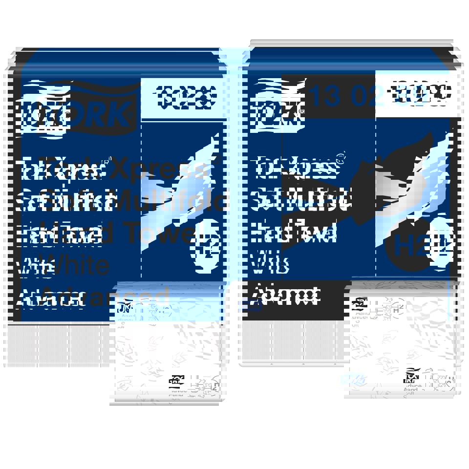 Handduk H2 Multifold Xpress Mjuk 2-lag 24x21,3
vit för dispenser 600275, 600320