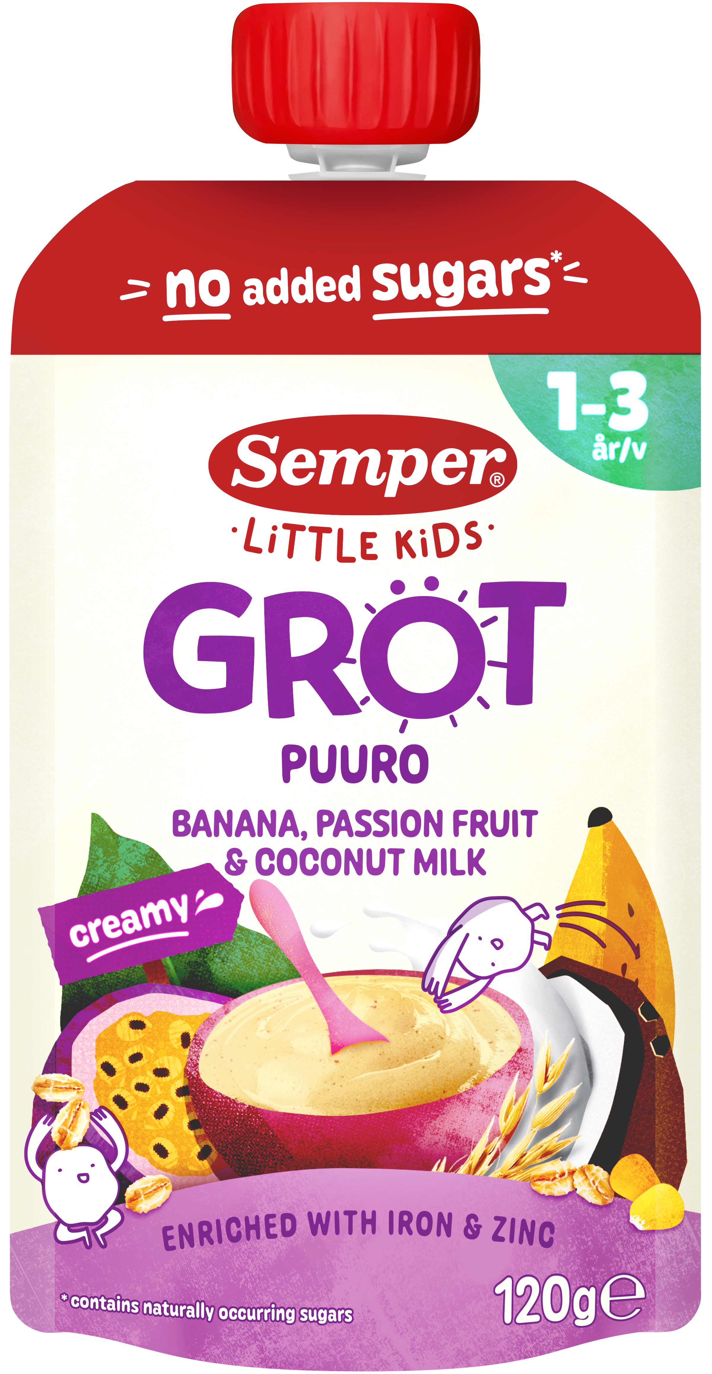 Grötklämmis Passionsfrukt, Banan & Kokos 1-3 År