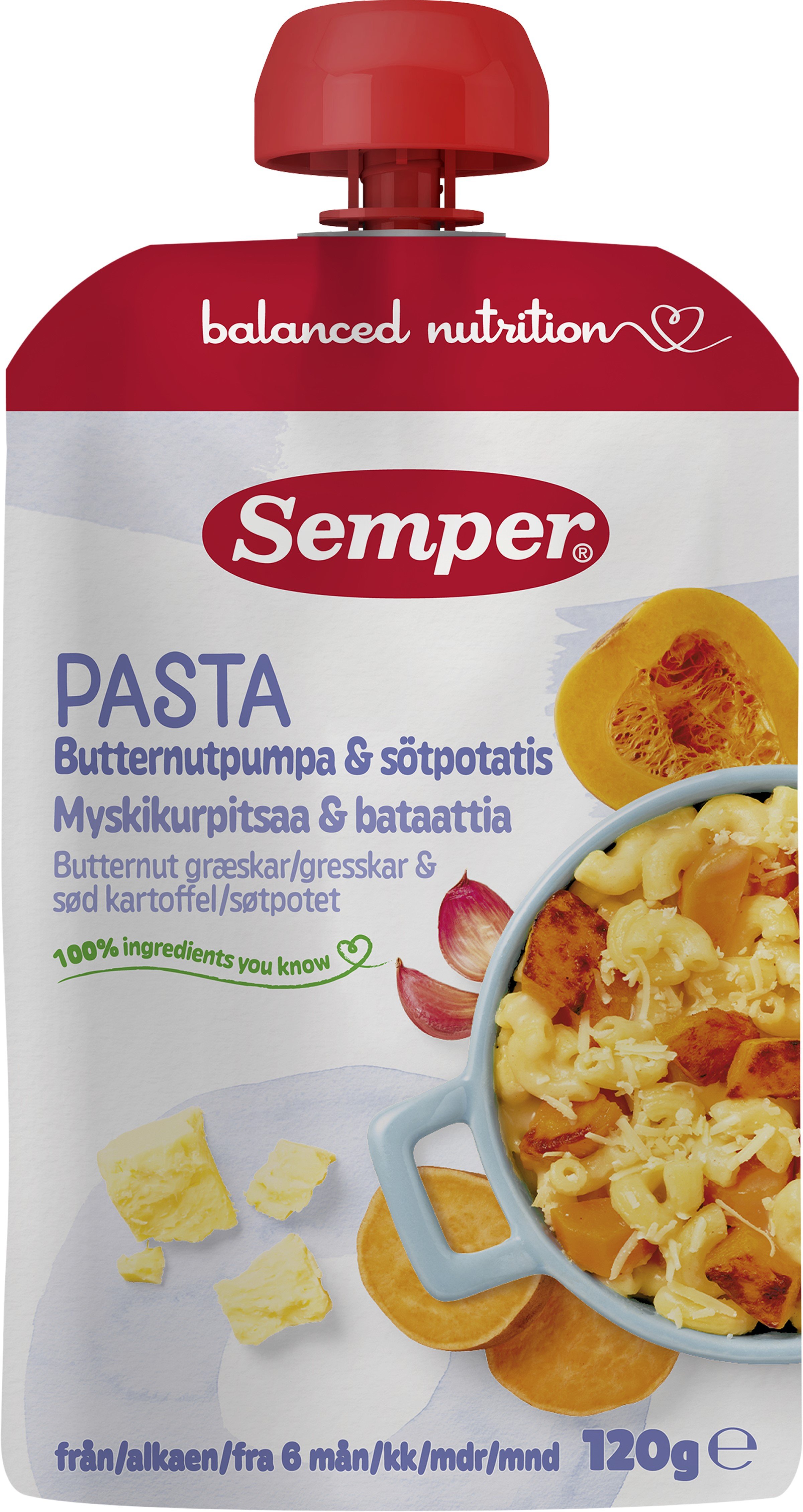 Pasta med Pumpa & Grönsaker 6 Mån