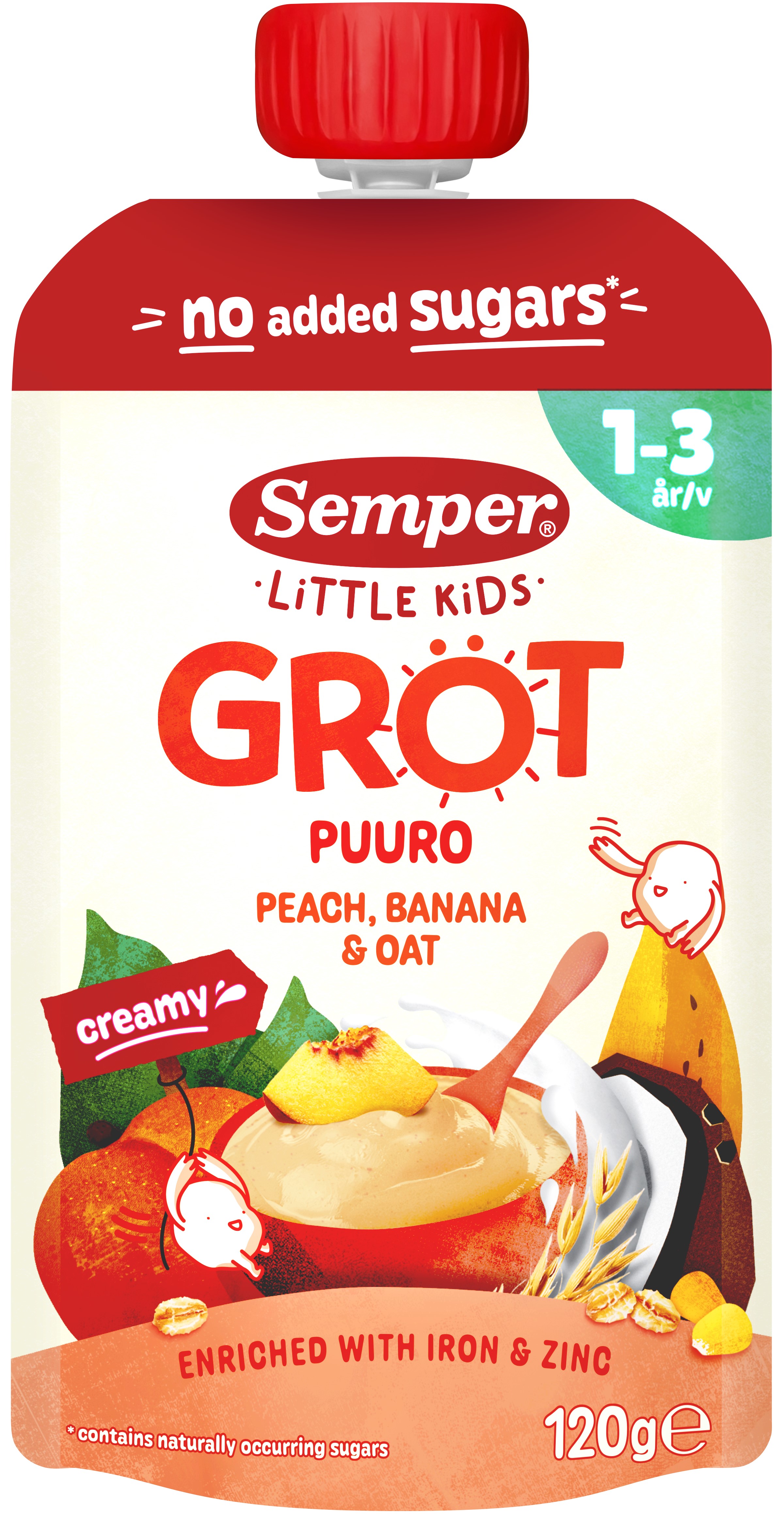 Grötklämmis med Persika, Banan & Havre 1-3 År