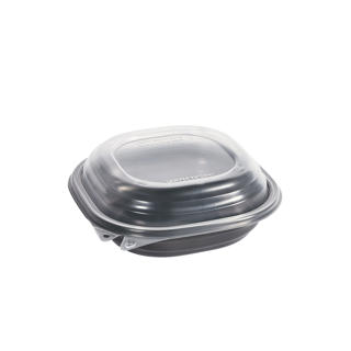 Box PP Vista med Vidhängande Lock Grå 1094ml
