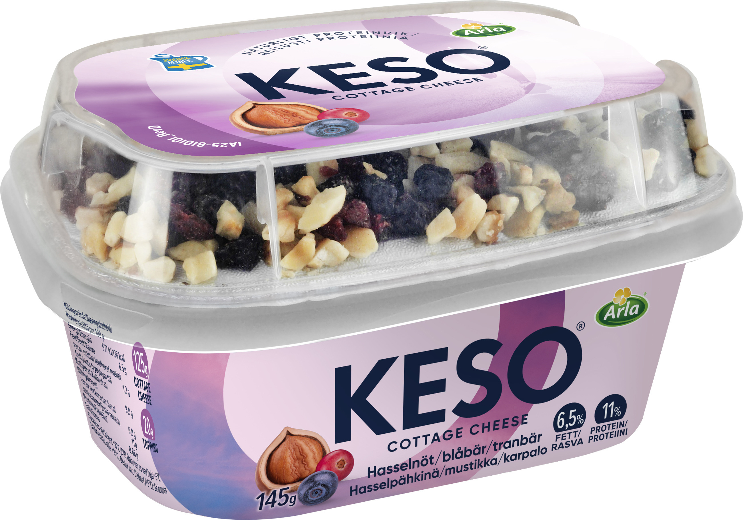 Mellanmål 6,5%
Hasselnöt, Blåbär & Tranbär