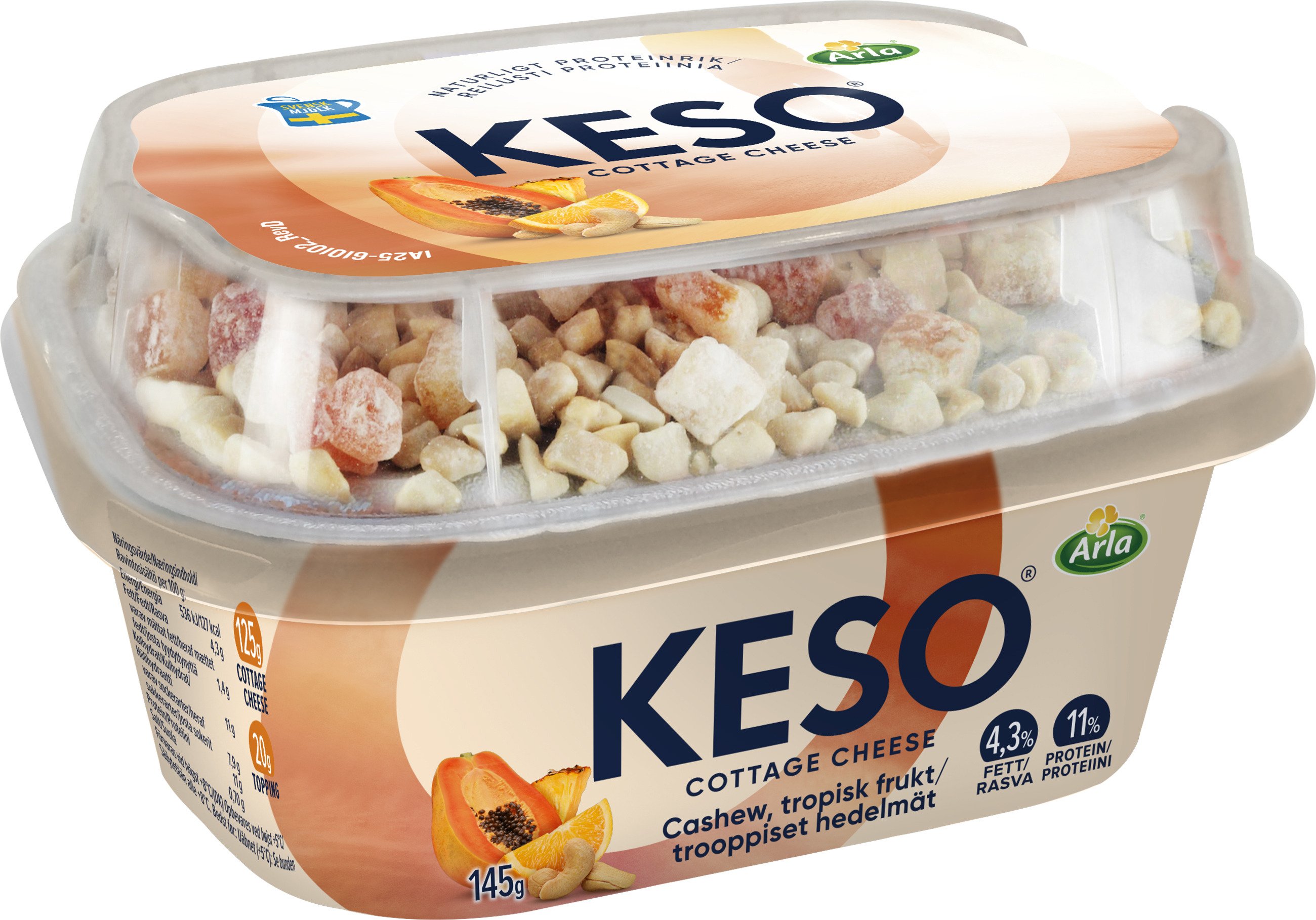 Mellanmål 4,4%
Cashewnötter, Apelsin, Ananas & Papaya