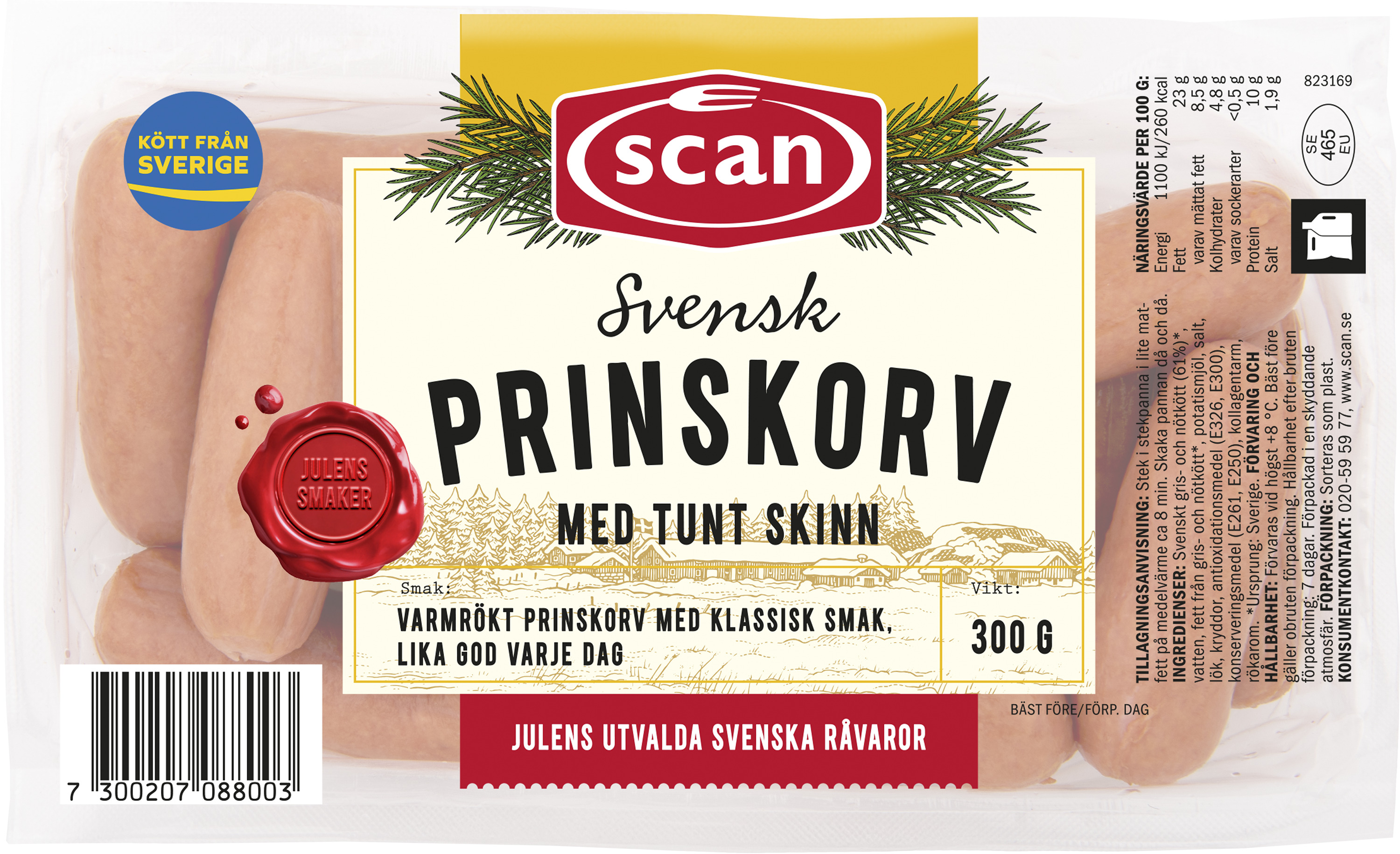 Prinskorv Tunt Skinn Sverige