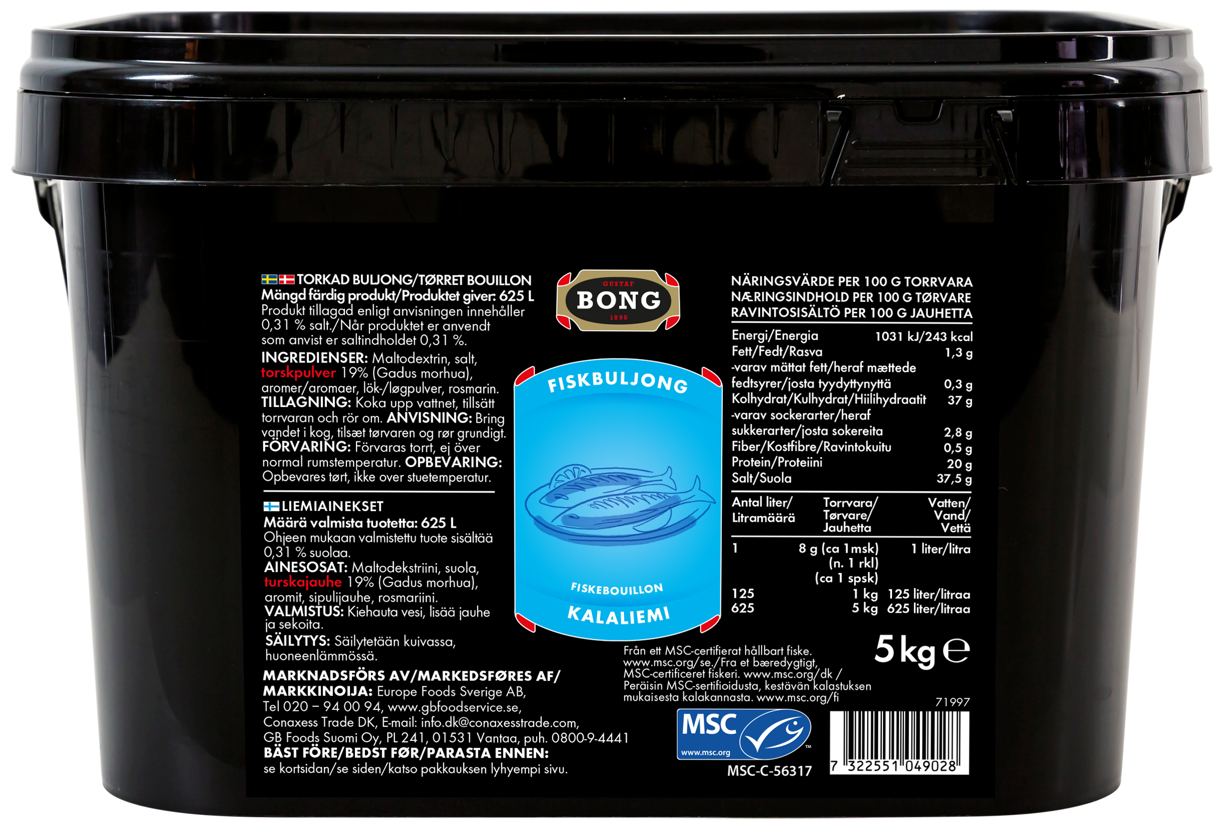 Fiskbuljong 0,28% Salt MSC