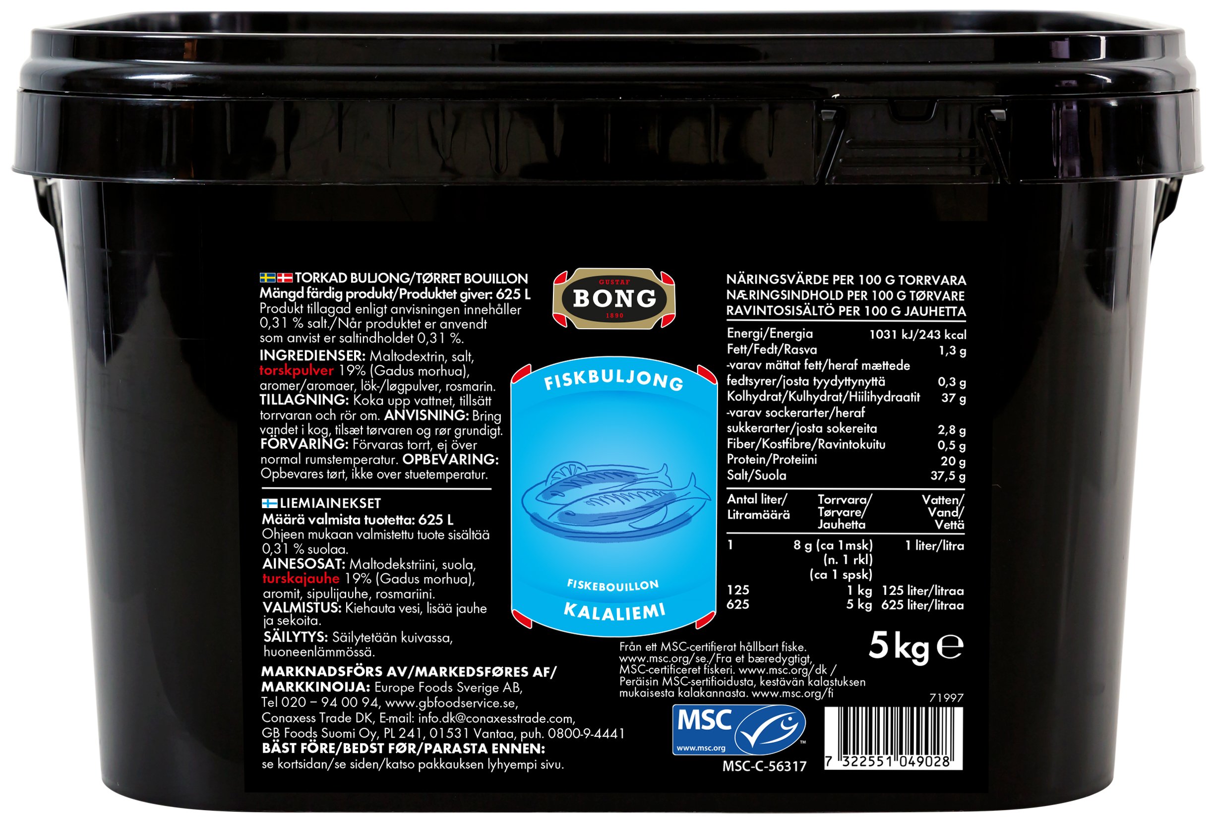 Fiskbuljong 0,28% Salt MSC