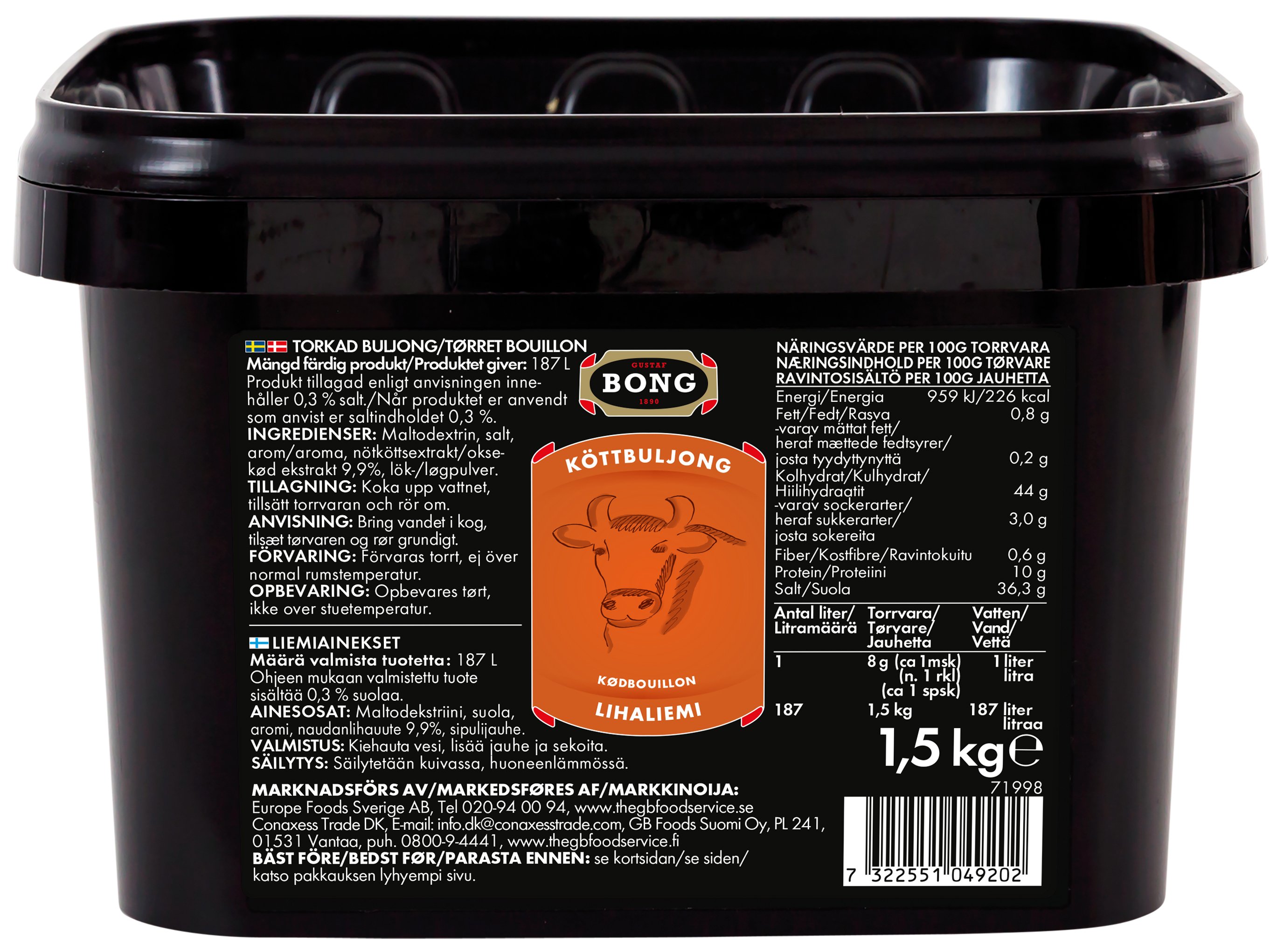 Köttbuljong 0,24% Salt