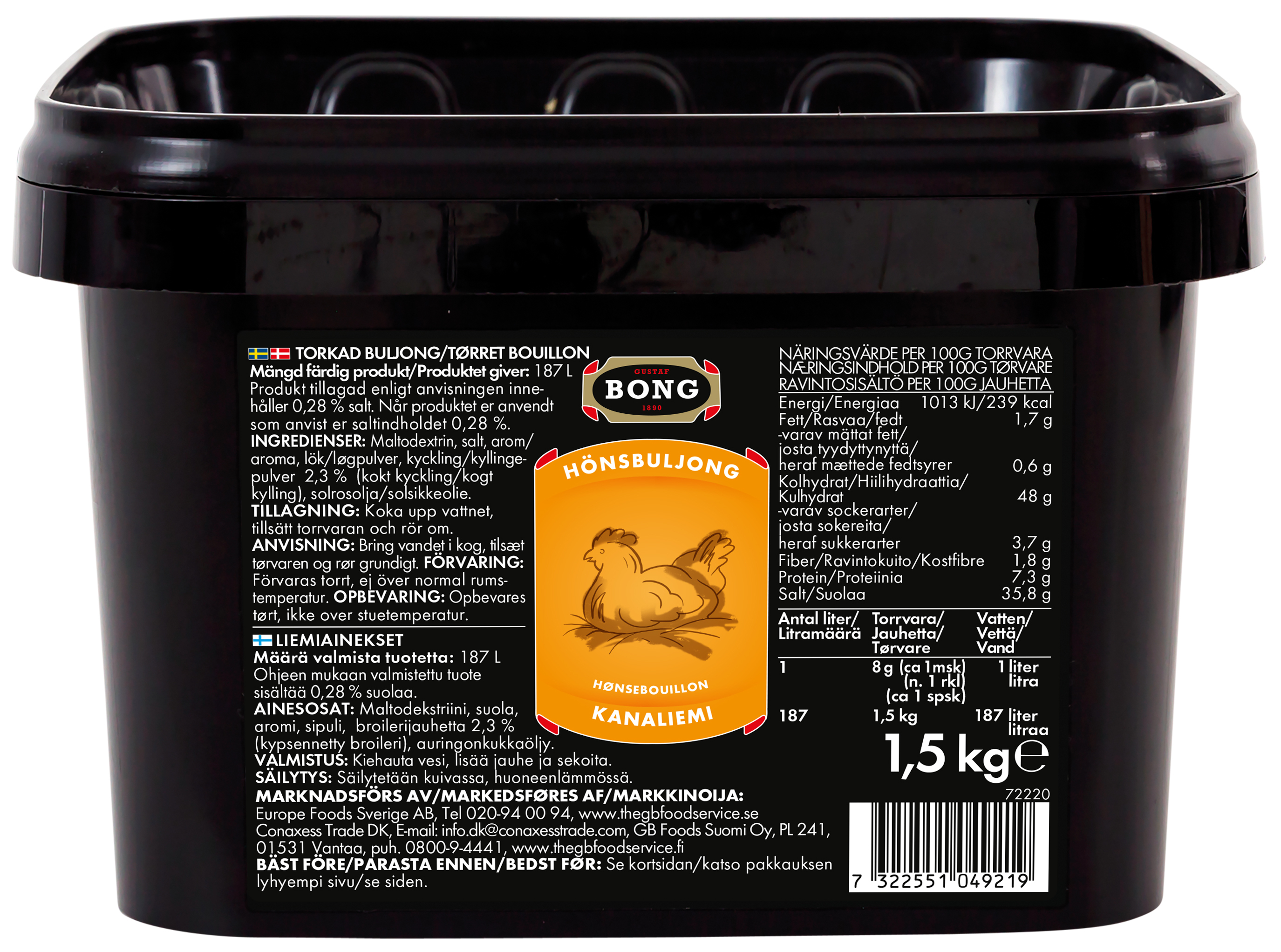 Hönsbuljong 0,3% Salt