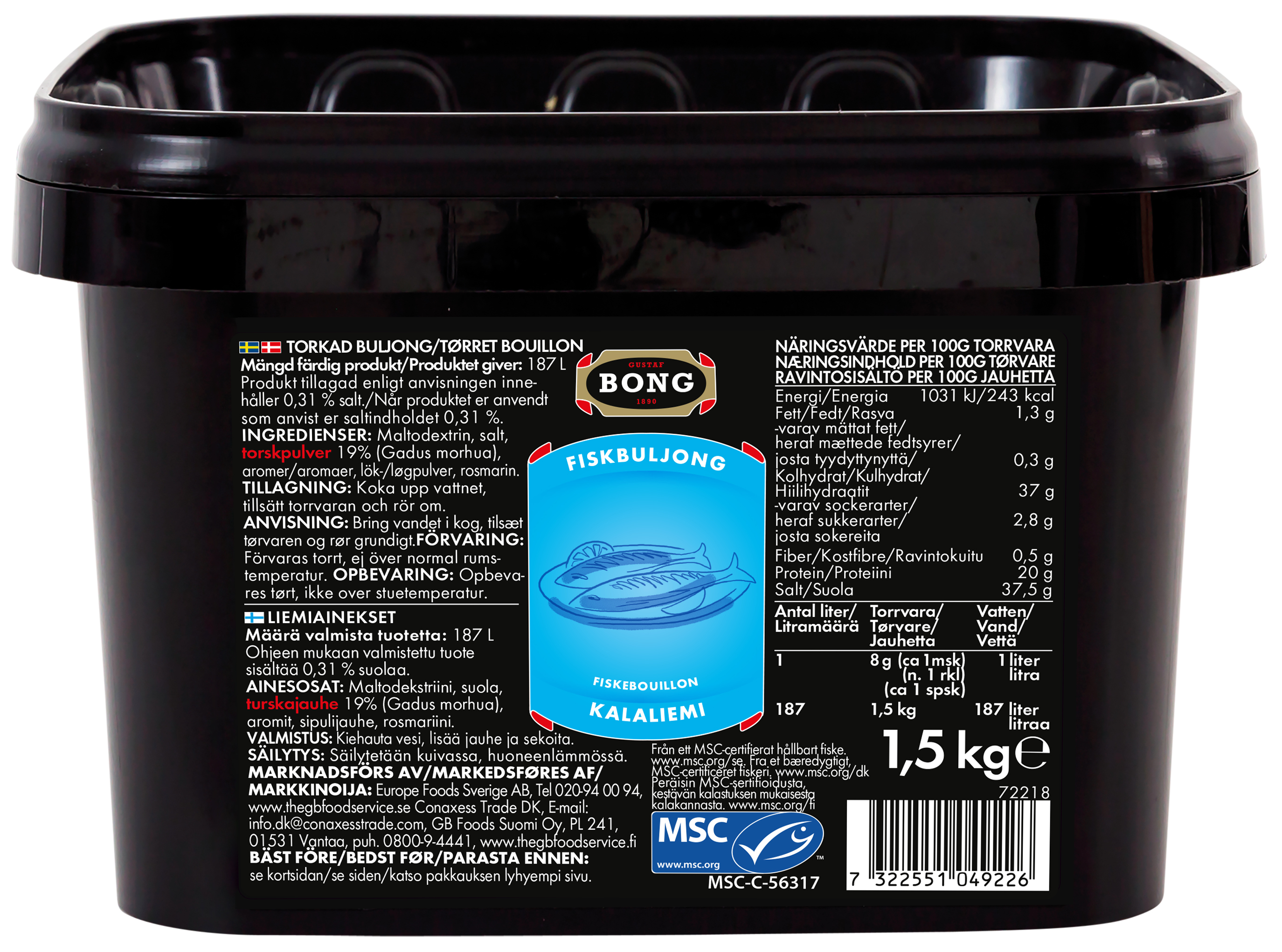 Fiskbuljong 0,3% Salt MSC