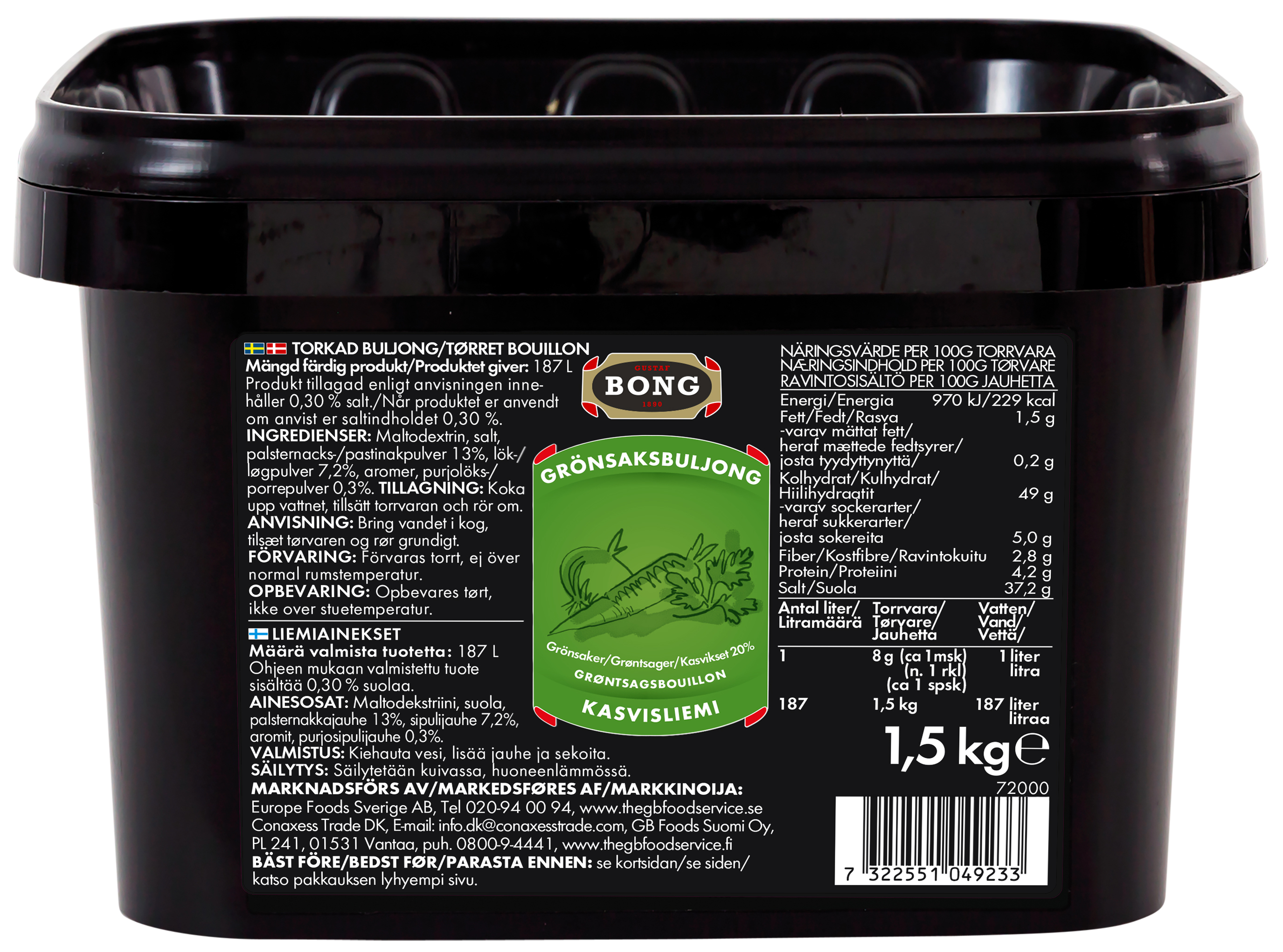 Grönsaksbuljong 0,3% Salt