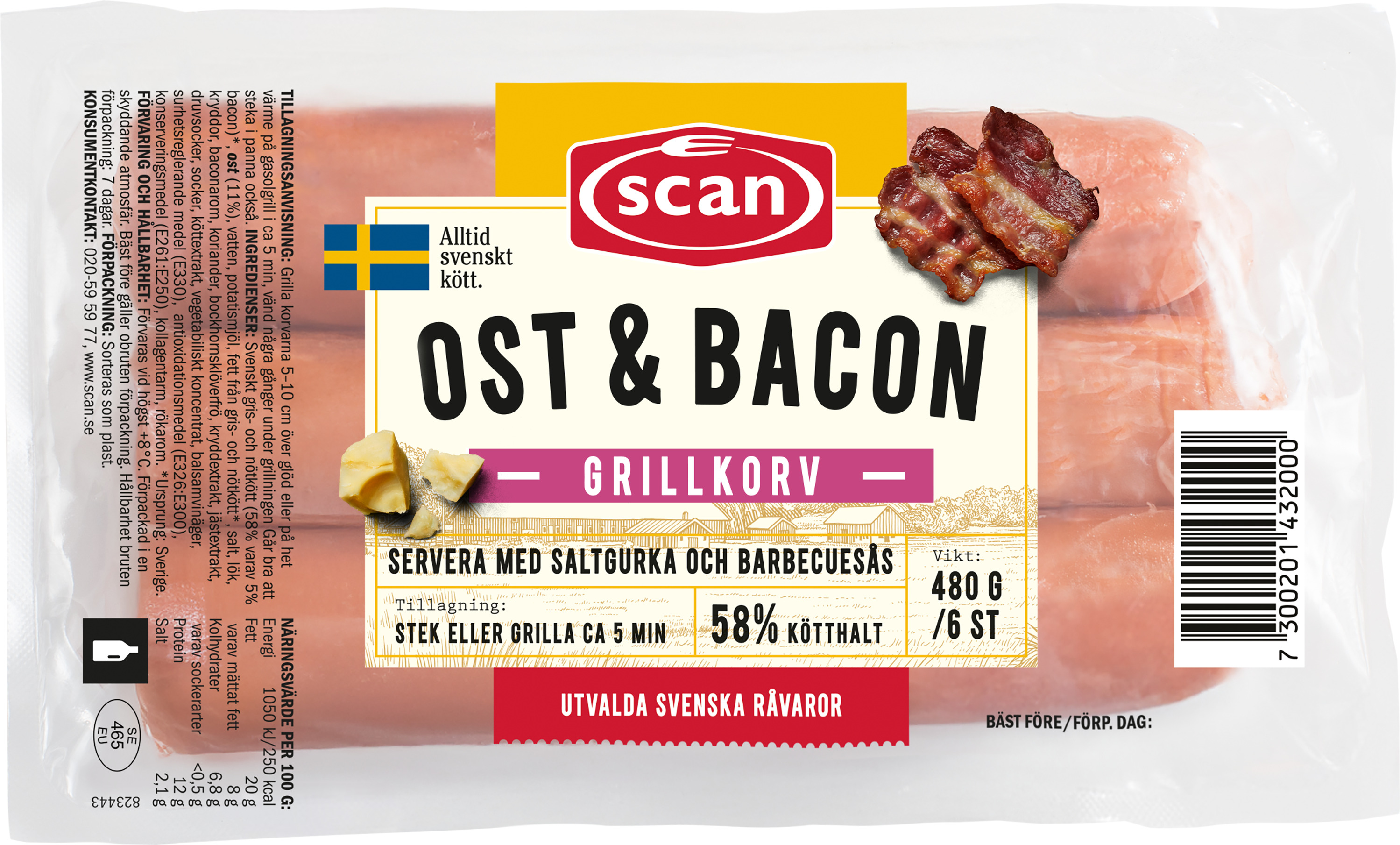 Grillkorv Bacon och Ost Sverige
