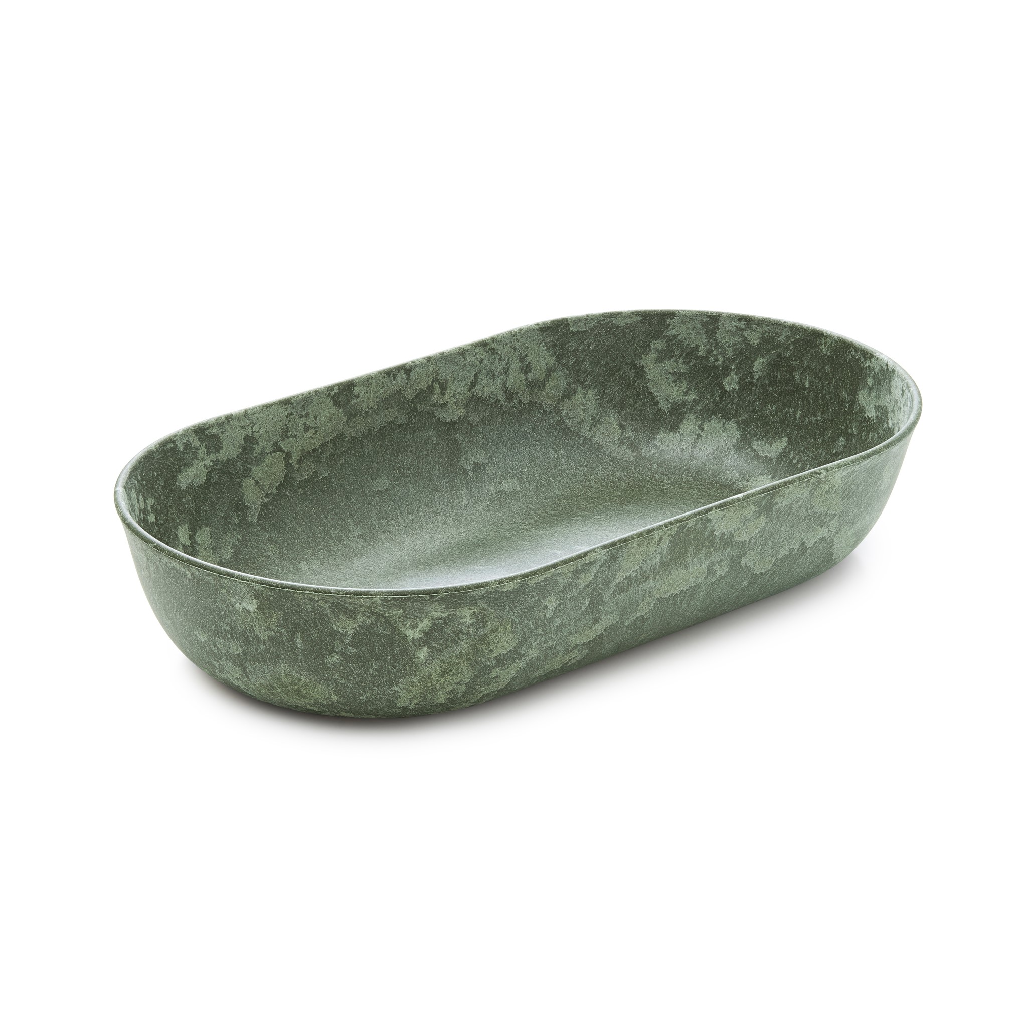 Skål Djup Oval Plast/Trä Grön Ø34,5cm