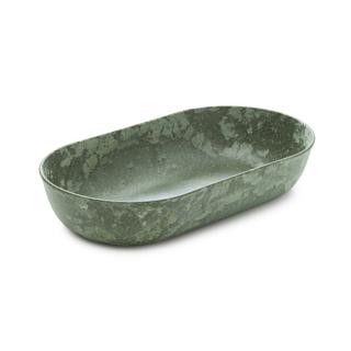 Skål Djup Oval Plast/Trä Grön Ø34,5cm