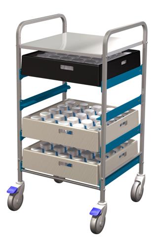 Korgvagn Rostfri för 5 Korgar