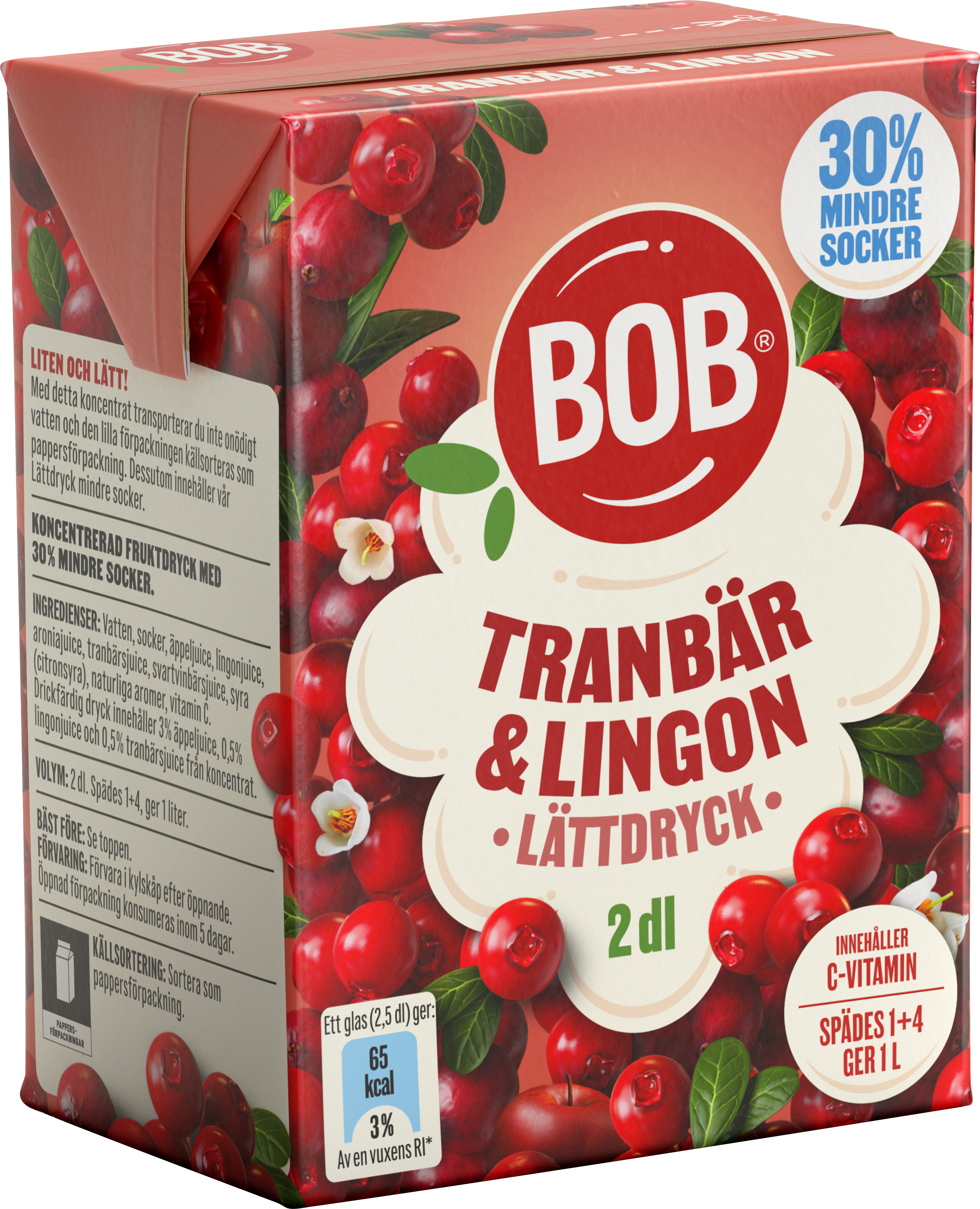 Lättdryck Lingon & Tranbär 1+4