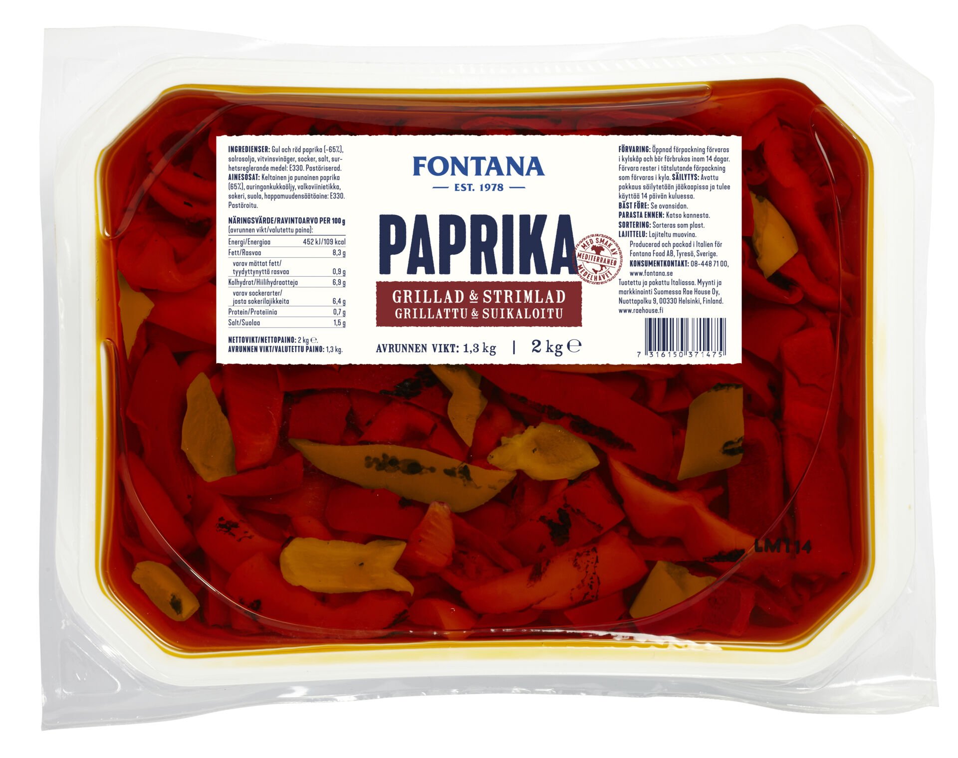 Strimlad Grillad Paprika