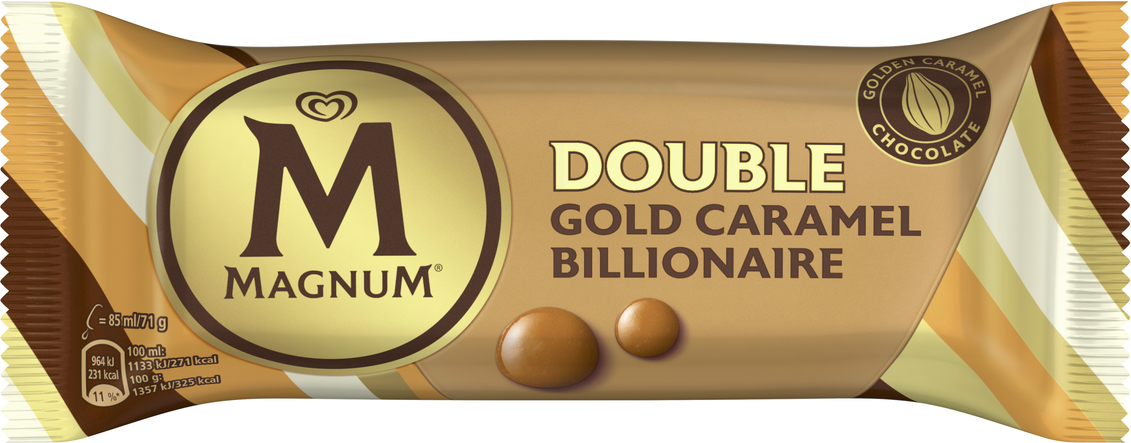Glasspinne Magnum Double Caramel Billionaire