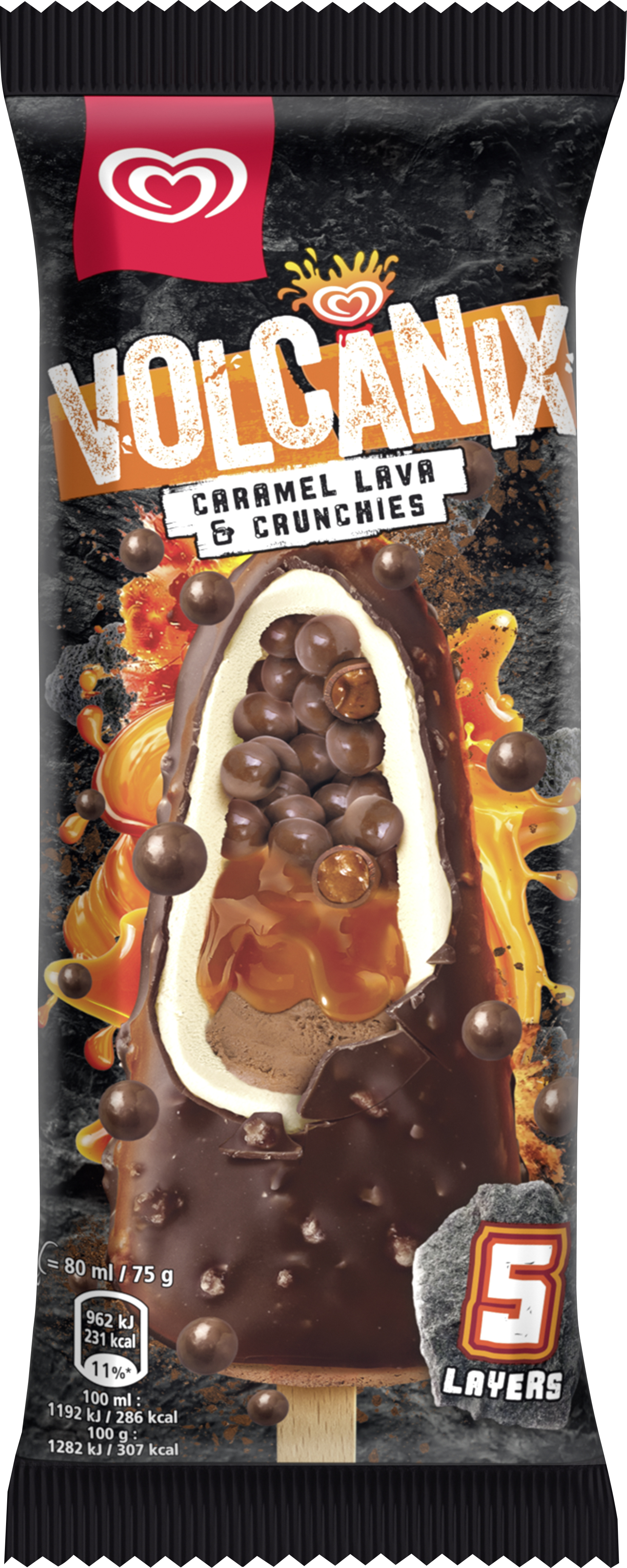 Glasspinne Volcanix Caramel Lava & Crunchies