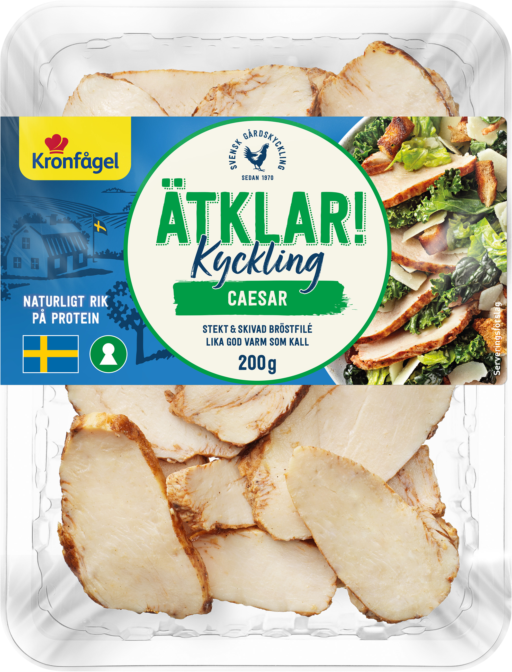 Kyckling Caesar Skivad Ätklar
