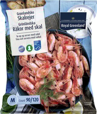 Räkor med Skal 90-120kg MSC