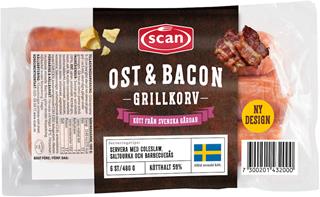 Grillkorv bacon och ost  Sverige