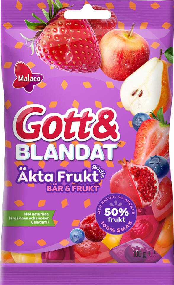 Gott & Blandat Äkta Frukt Bär&Frukt 100g