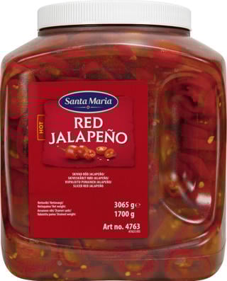 Röd Jalapeno Hot Skivad