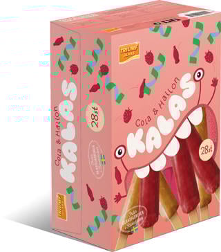 Isglasspinne Cola Hallon