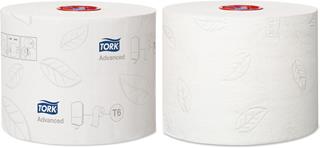 Toalettpapper T6 Advanced Mid-size 2-lag
9,9cmx100m vit