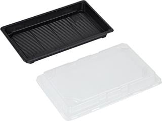 Sushiform inkl lock PS/OPS 600ml 2
4x15x4cm svart/transparent