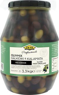 Olivmix grekisk med kärna