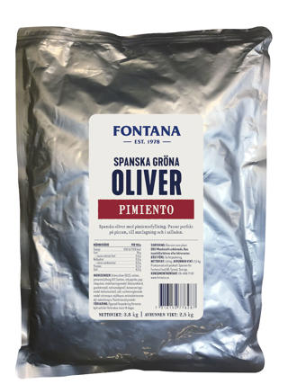 Gröna Oliver Pimiento i Påse