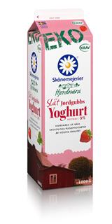 Yoghurt jordgubb slät 2,6% KRAV