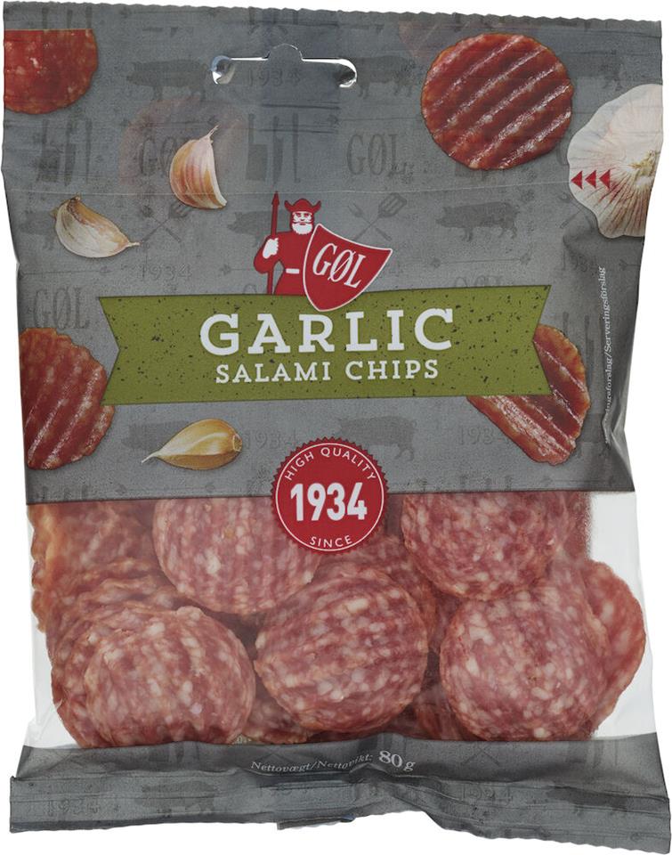 Salami chips garlic