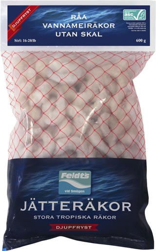 Vannameiräkor Råa 16-20/lb PND IQF ASC