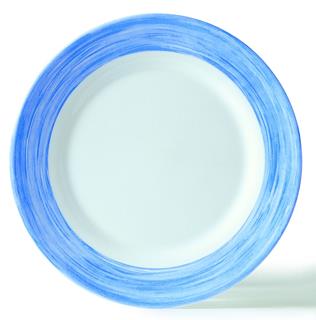 Brush tallrik flat blå opalglas Ø23,5cm